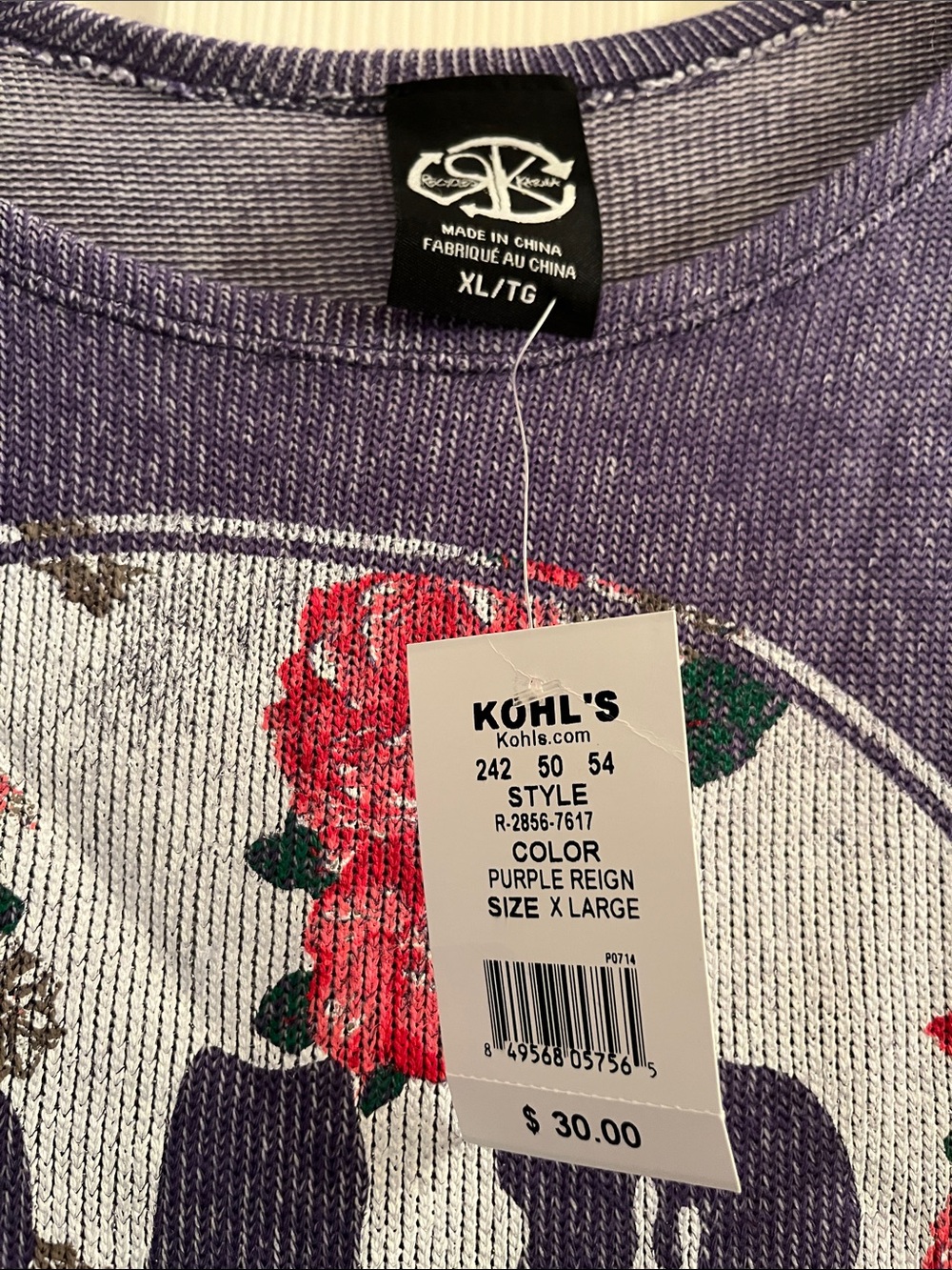 Recycled Karma Lightweight Tee/Sweater - Size XL - Picture 3 of 6
